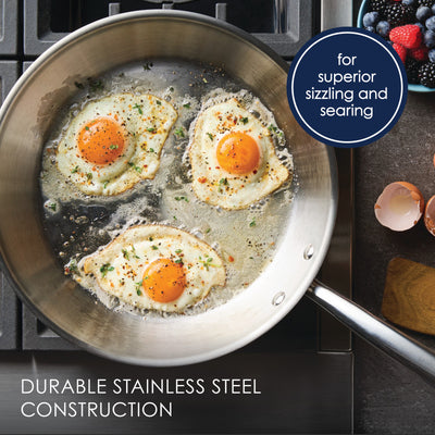 12.5-Inch Stainless Steel Frying Pan