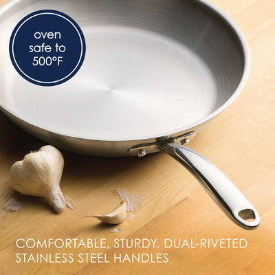 12.5-Inch Stainless Steel Frying Pan