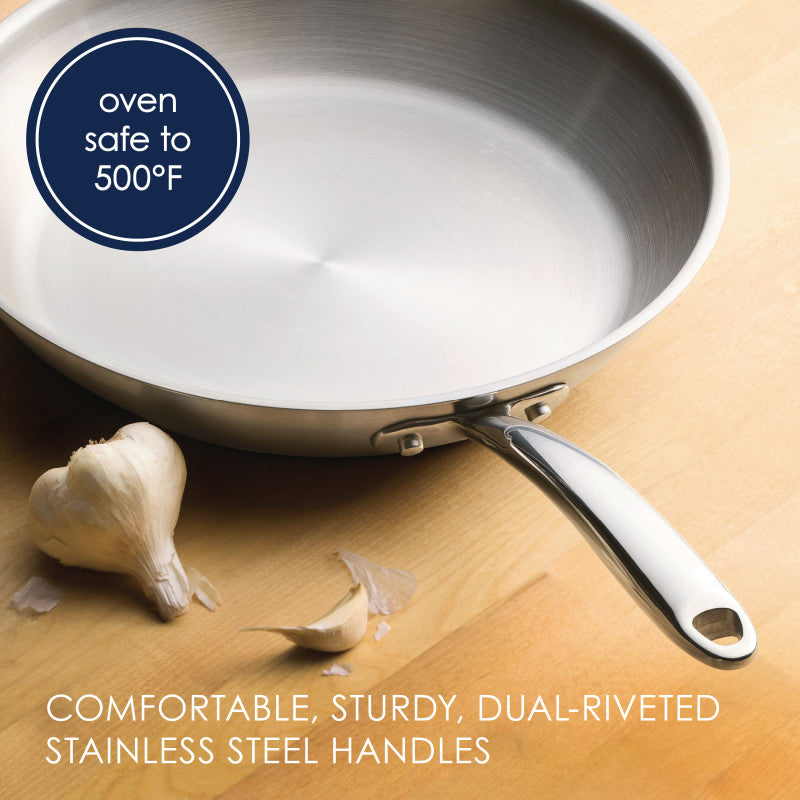 12.5-Inch Stainless Steel Frying Pan