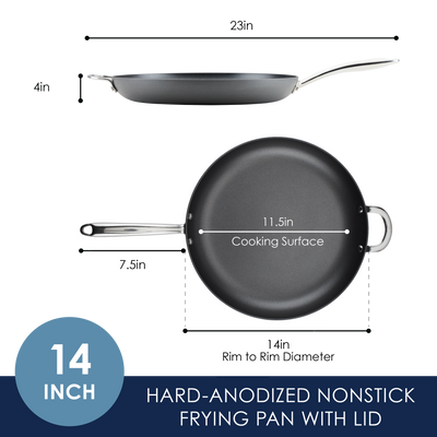 14-Inch Professional Hard Anodized Nonstick Frying Pan
