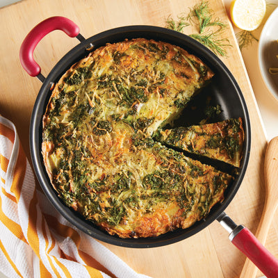 12.5-Inch Create Delicious Anodized Nonstick Induction Deep Frying Pan with Helper Handle