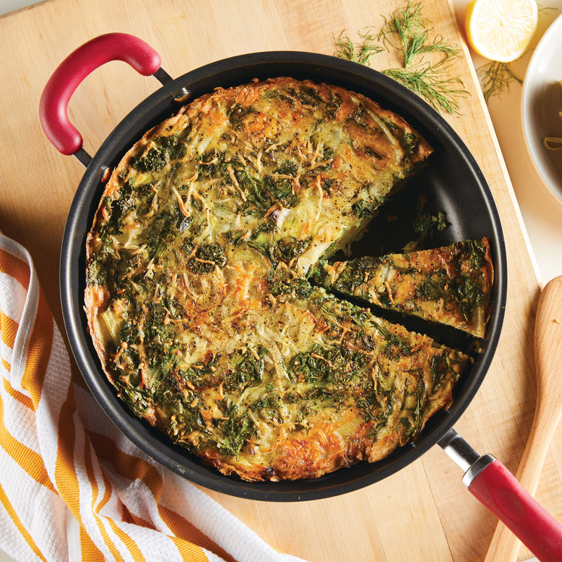 12.5-Inch Create Delicious Anodized Nonstick Induction Deep Frying Pan with Helper Handle