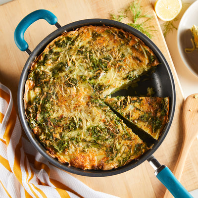 12.5-Inch Create Delicious Anodized Nonstick Induction Deep Frying Pan with Helper Handle