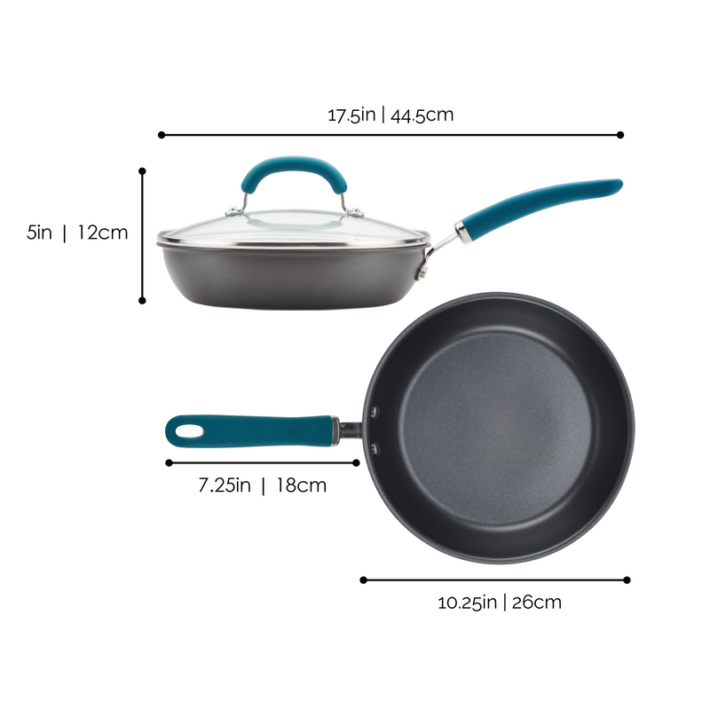 10.25-Inch Create Delicious Hard Anodized Nonstick Induction Covered Deep Frying Pan