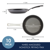 10-inch hard-anodized nonstick frying pan with a 7-inch cooking surface.