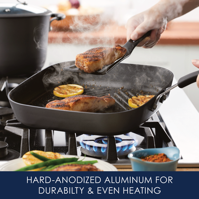 11-Inch Cook + Create Hard Anodized Nonstick Deep Grill Pan