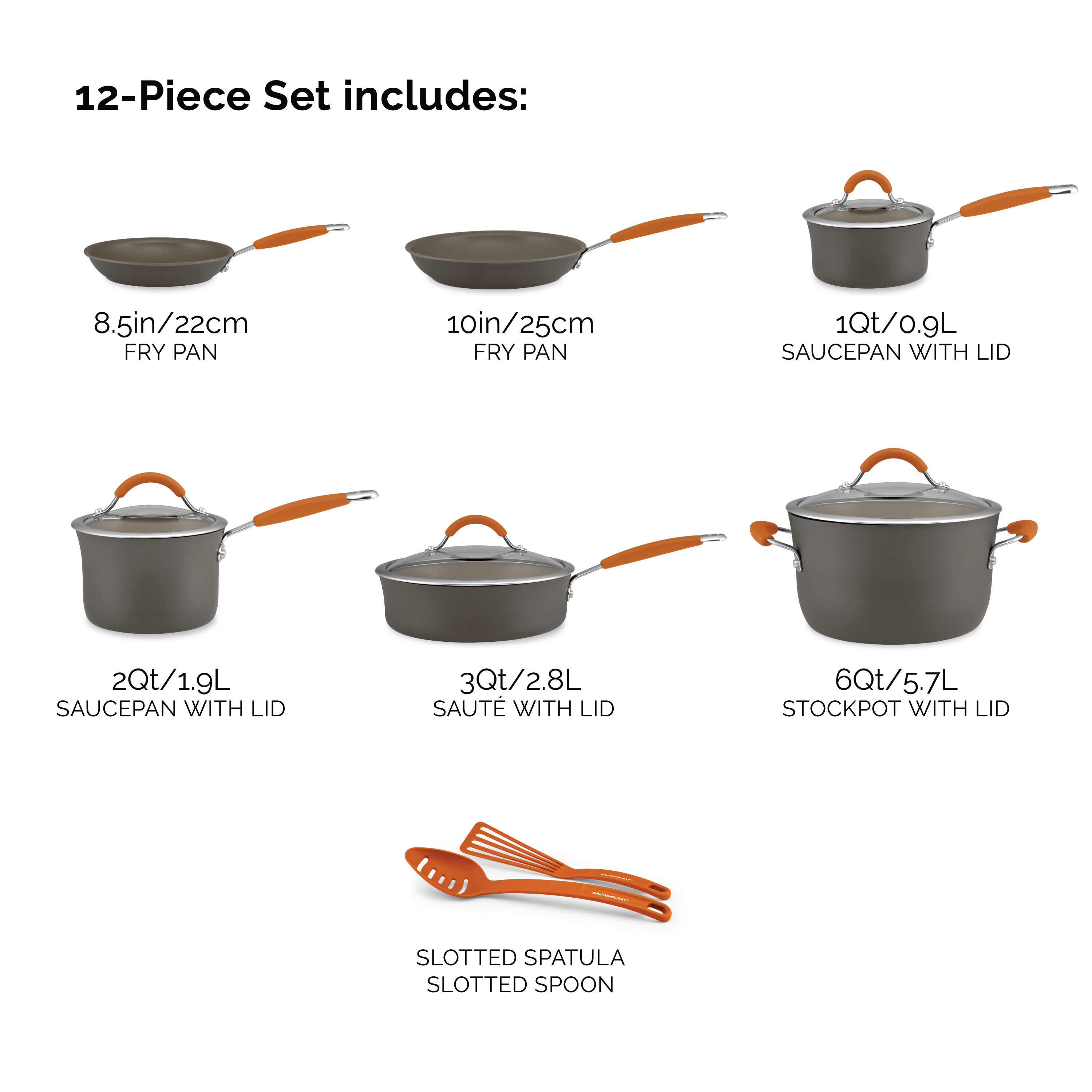 Cucina Hard Anodized 12-Piece Cookware Set