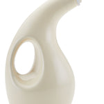 Modern white ceramic olive oil dispenser with a sleek design and a spout.