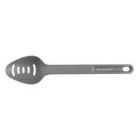 Gray slotted spoon, part of the 4-Piece Kitchen Tool Set, crafted from nonstick-suitable nylon and featuring a convenient hole in the handle for easy storage. Ideal addition to your collection of cooking utensils, it also offers dishwasher-safe convenience for effortless cleaning.