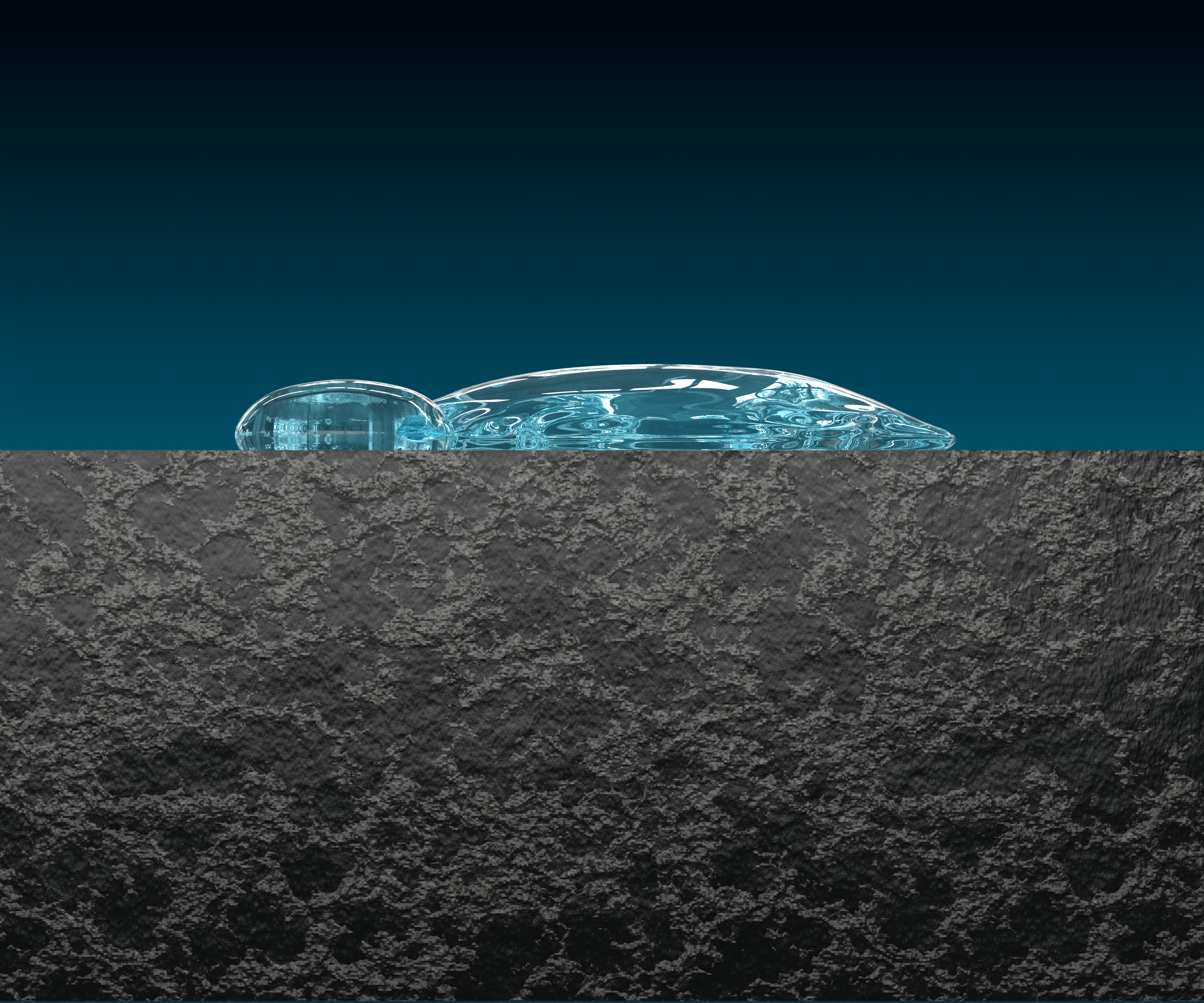 A technical rendering of Rachael Ray NITRO Cast Iron technology, illustrating how the surface treatment creates a protective barrier to lock water out and prevent rusting.