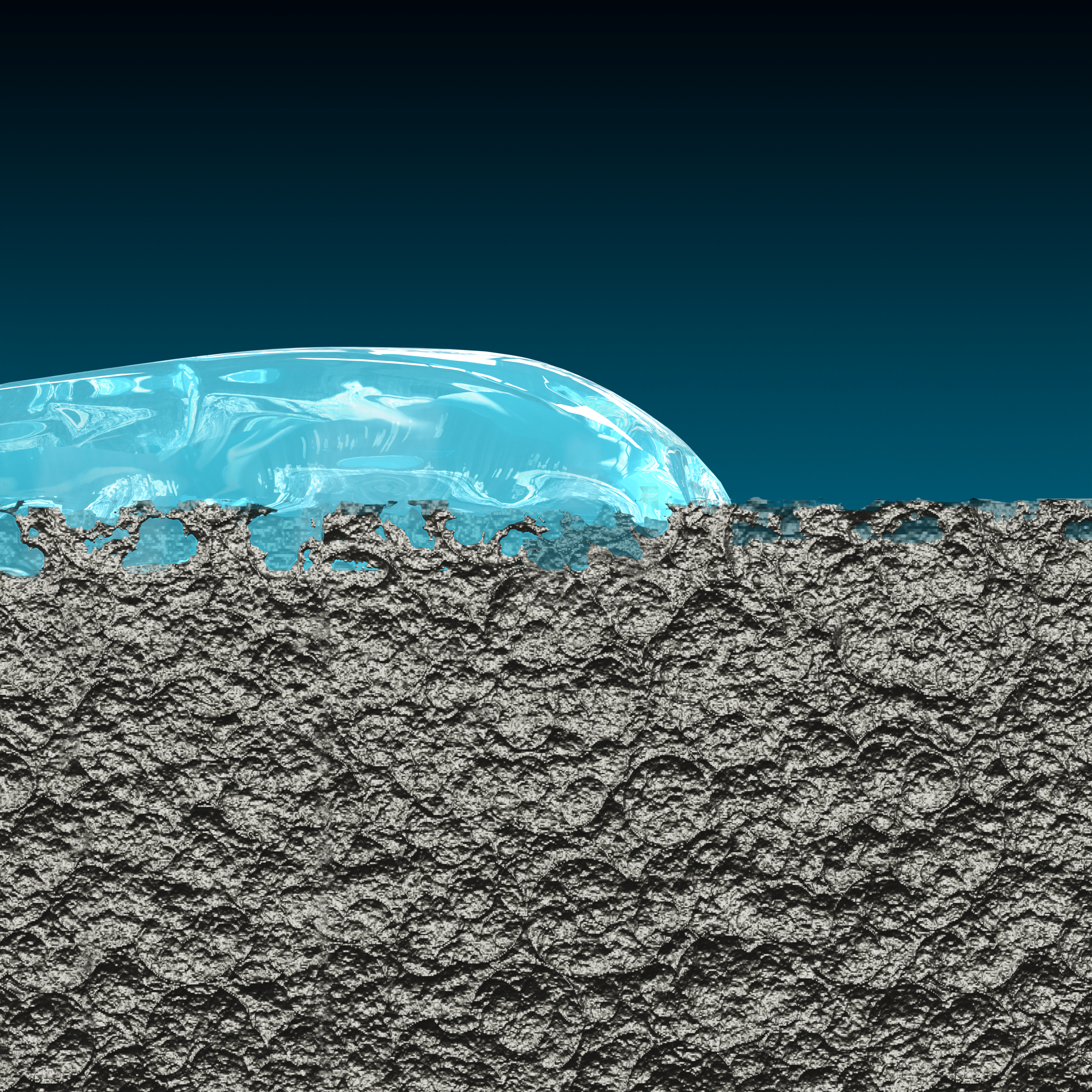 A technical rendering of Raw Cast Iron showing its naturally porous surface, which allows moisture to penetrate and leads to rust.