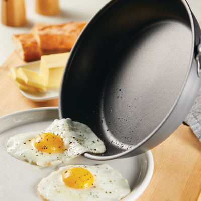 12.5-Inch Create Delicious Anodized Nonstick Induction Deep Frying Pan with Helper Handle