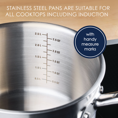 11- Piece Professional Hard-Anodized Nonstick and Induction Stainless Steel Cookware Set