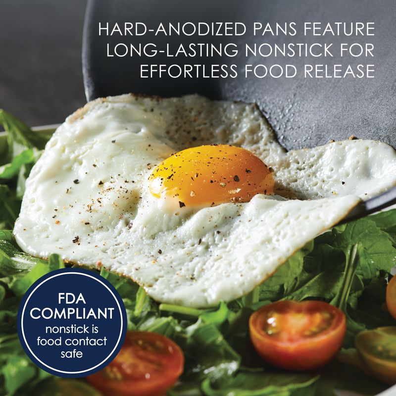 11- Piece Professional Hard-Anodized Nonstick and Induction Stainless Steel Cookware Set