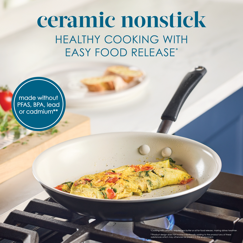 10-Piece Cucina Ceramic Nonstick Cookware Set