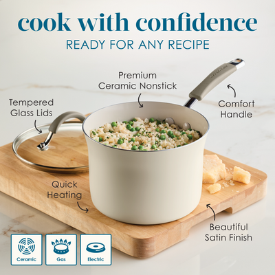 10-Piece Cucina Ceramic Nonstick Cookware Set