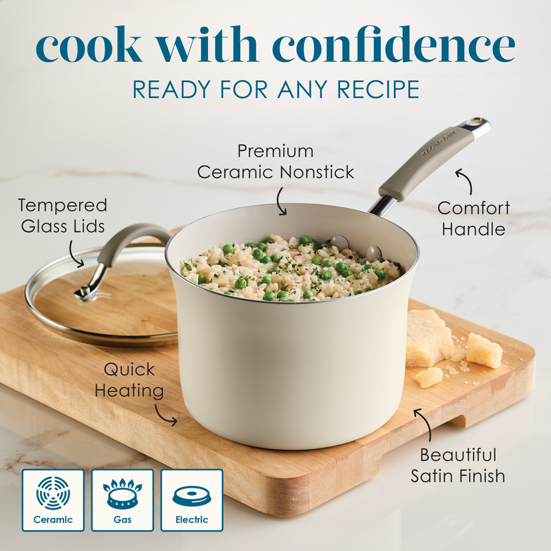 10-Piece Cucina Ceramic Nonstick Cookware Set