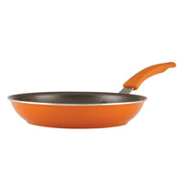 Cook + Create Nonstick Frying Pans are high-performance, orange frying pans crafted from durable aluminum with a superior non-stick coating and a matching orange handle.