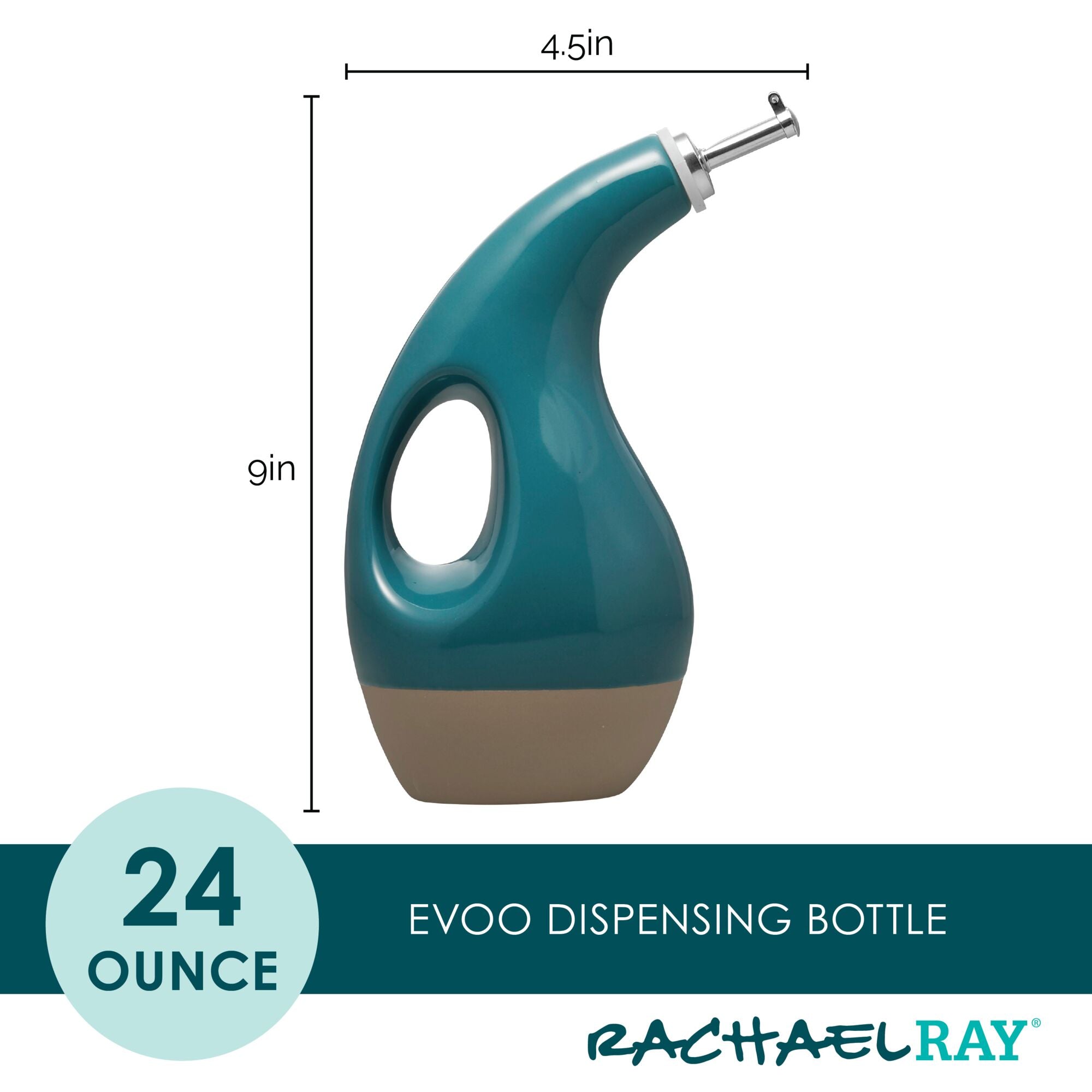 24-Ounce EVOO Bottle | Turquoise Ceramic