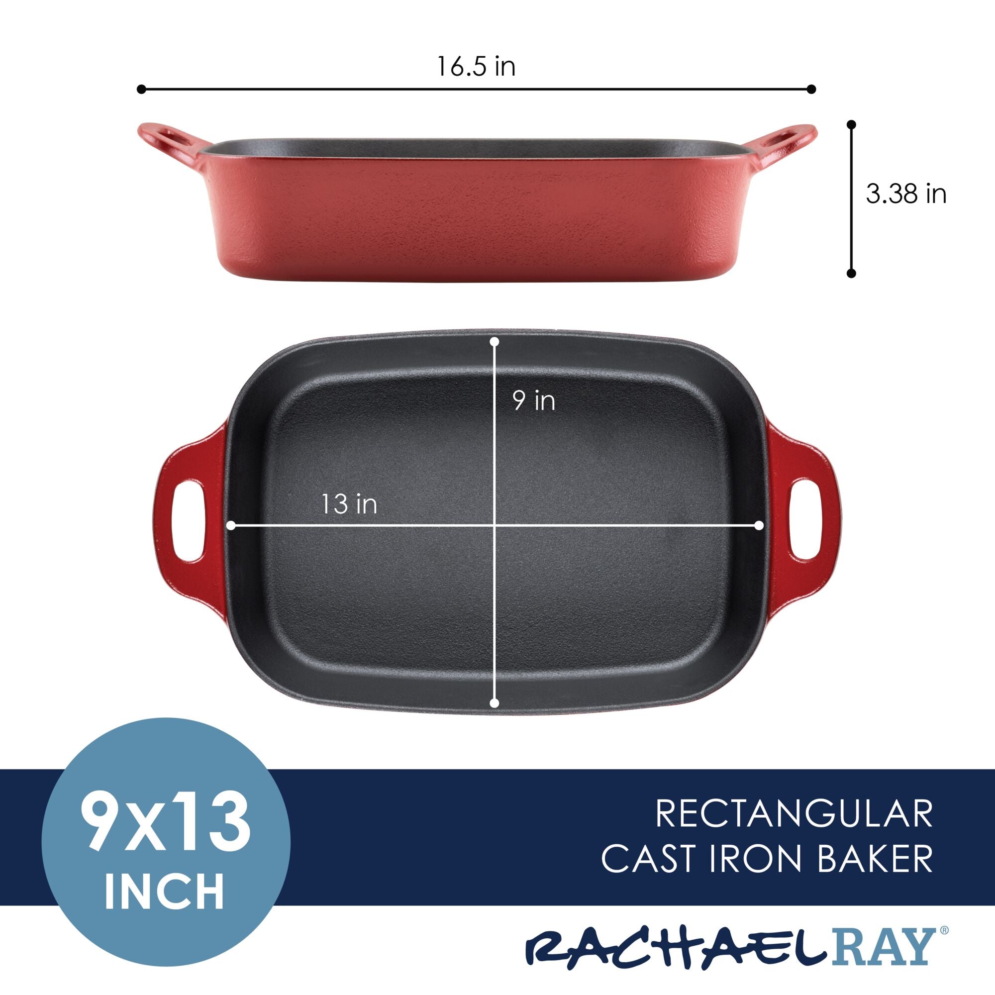 Rachael Ray 9 x 13 Ceramics Rectangular Baker - Gray