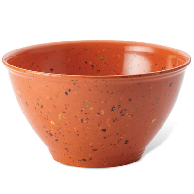 Garbage Bowl in a vibrant orange speckled ceramic finish on a white background, ideal as a kitchen companion for meal prep.