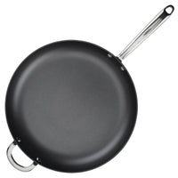 14" Pro Hard Anodized Nonstick Frying Pan with cast stainless steel handles.