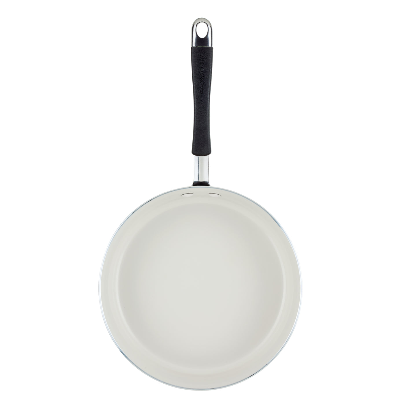 Ceramic Nonstick Saute Pan with black handle, viewed from above.