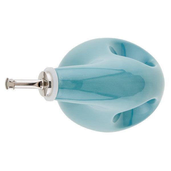 The EVOO Bottle 24-Ounce features a blue silicone grip handle with a metal rod attachment on one end, ideal for precision pouring.