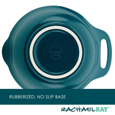 Top view of a teal kitchenware with rubberized, no-slip base.