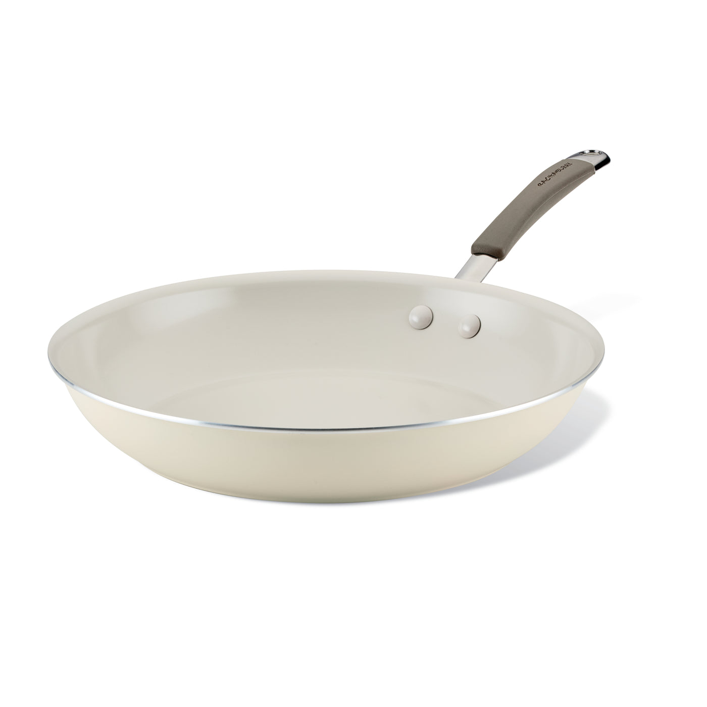 Ceramic Nonstick Frying Pan with metal handle on a white background.