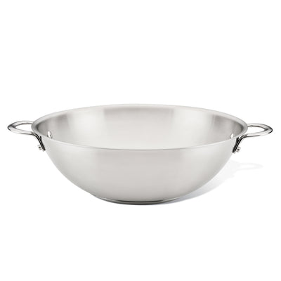 Rachael Ray 14-Inch Stainless Steel Induction Wok with dual handles.