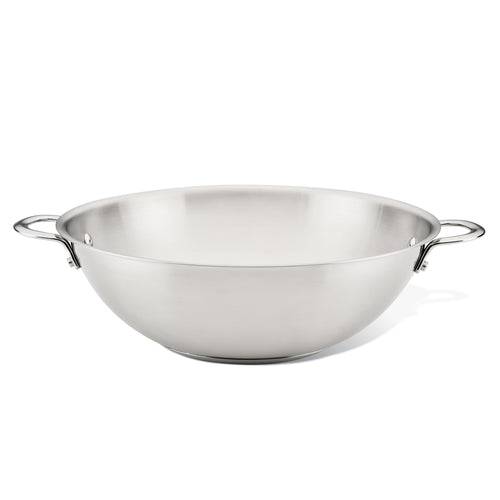 Rachael Ray 14-Inch Stainless Steel Induction Wok with dual handles.