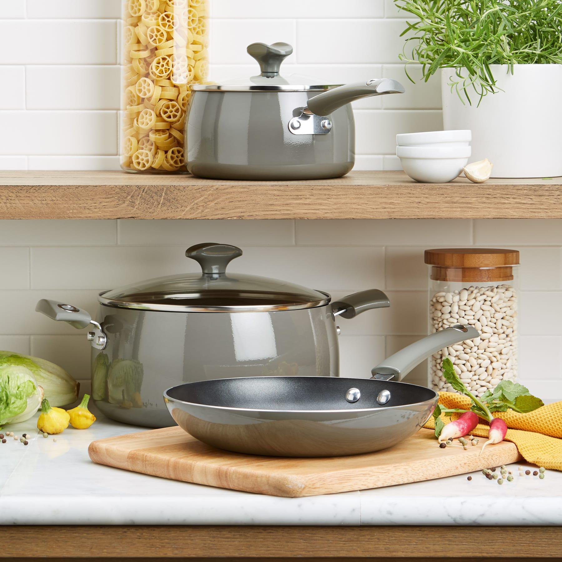  Hard Porcelain Enamel Nonstick Cookware Pots and Pans Set,  12-Piece, Cooking Pots Set,Cutlery (Color : 5): Home & Kitchen