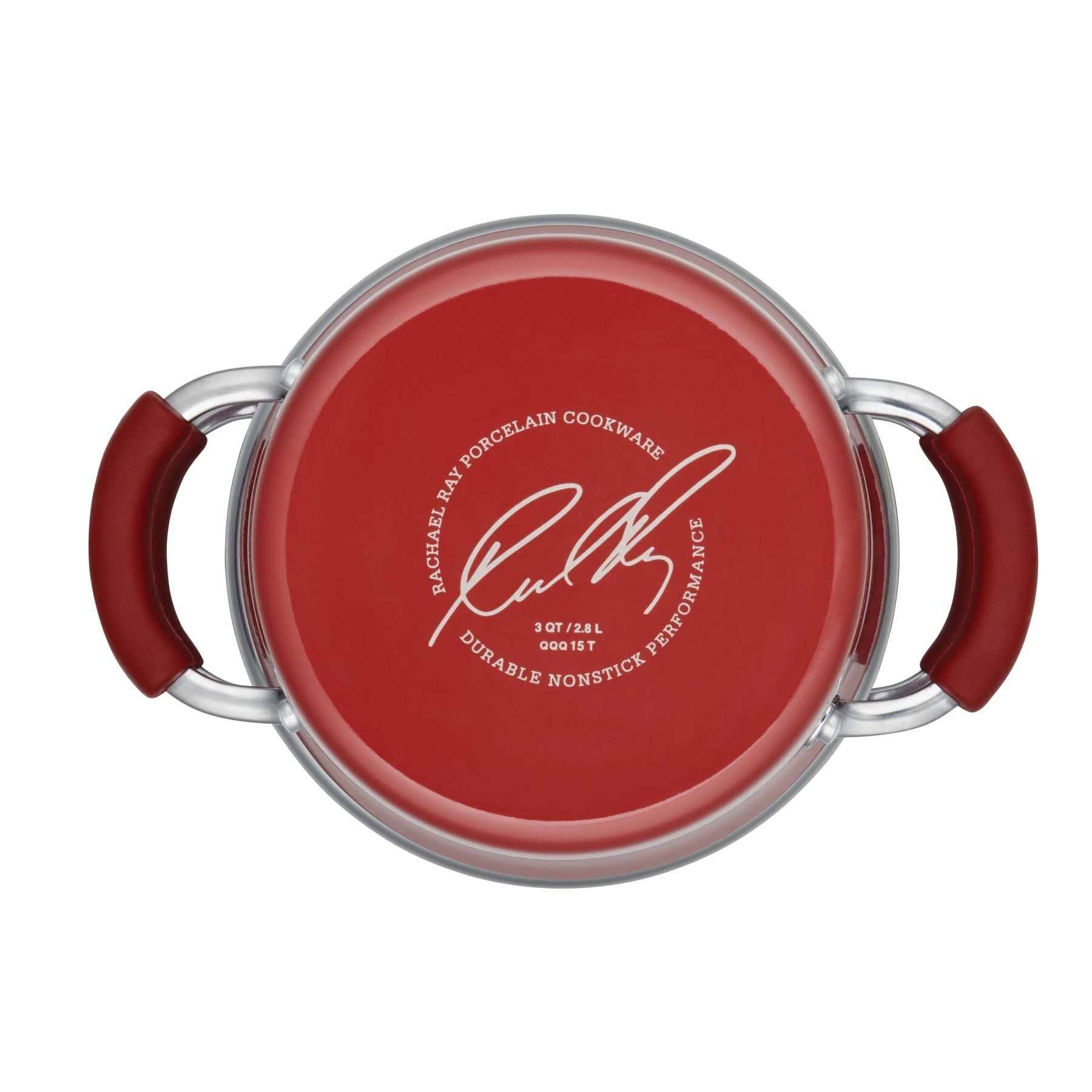 Rachael Ray Hard Enamel Nonstick 3-Quart Covered Steamer Set Red Gradient 14484