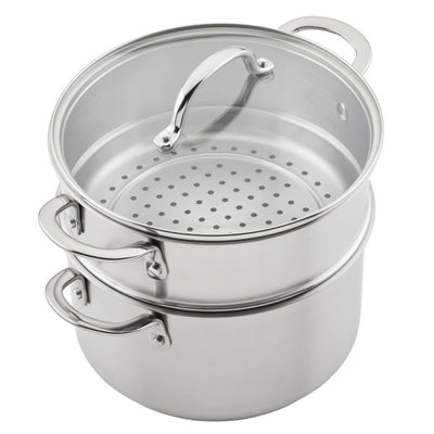 11- Piece Professional Hard-Anodized Nonstick and Induction Stainless Steel Cookware Set