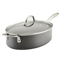 5-Quart Professional Hard Anodized Nonstick Oval Sauté Pan with Lid