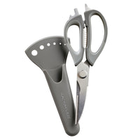 Multi Shear Kitchen Scissors with Herb Stripper and Sheath | Gray