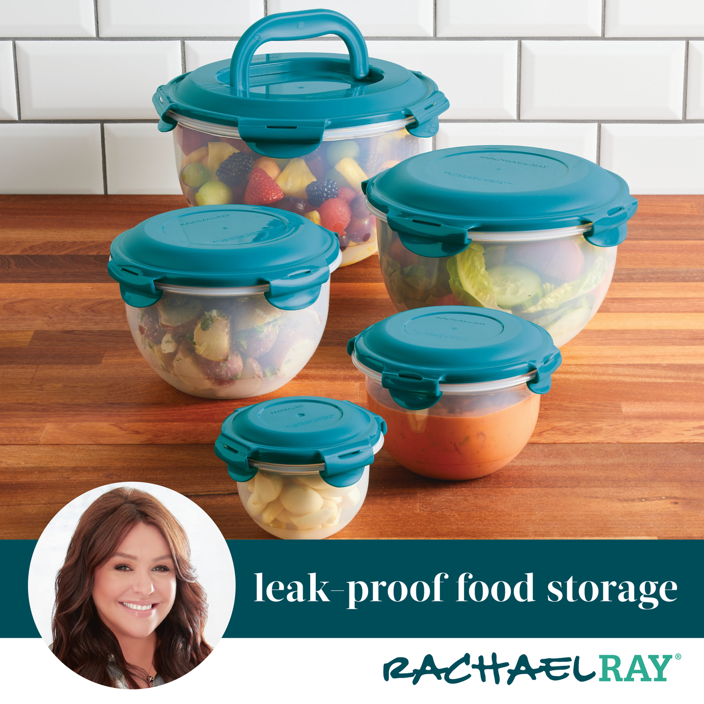10-Piece Nestable Food Storage Containers | Teal