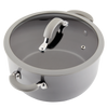 5-Quart Cook + Create Nonstick Dutch Oven with Lid, featuring a gray finish, glass lid, and two side handles, ideal for stove-to-oven recipes.