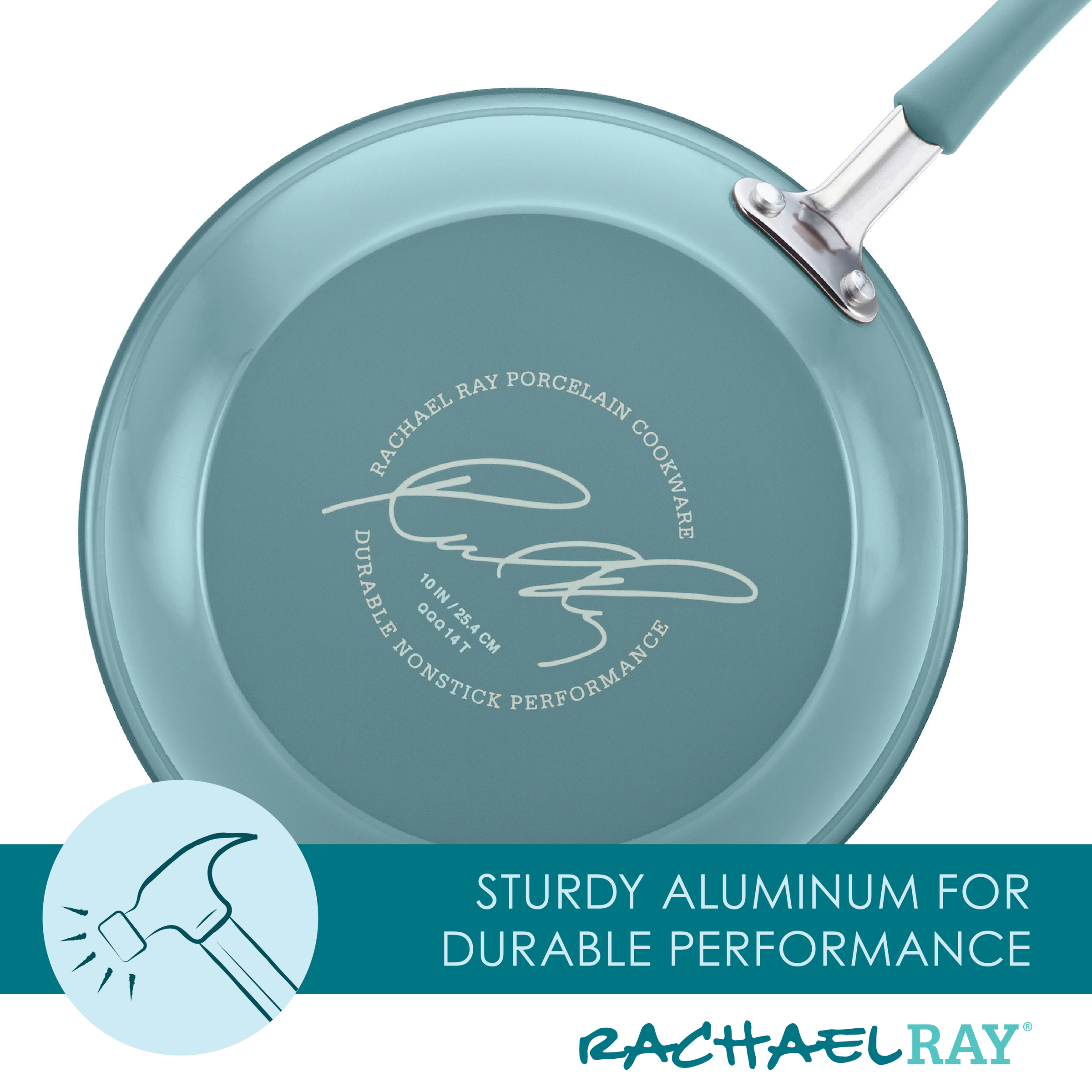 14-Piece Nonstick Cookware and Measuring Cup Set | Agave Blue