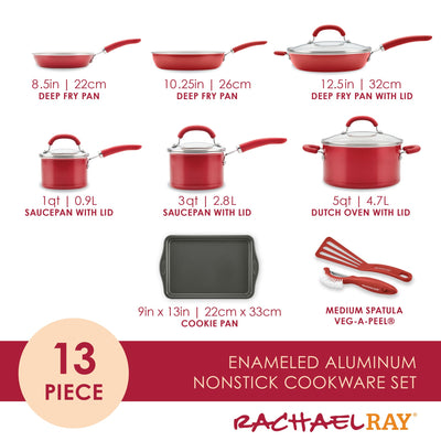 13-Piece Create Delicious Nonstick Induction Cookware Set