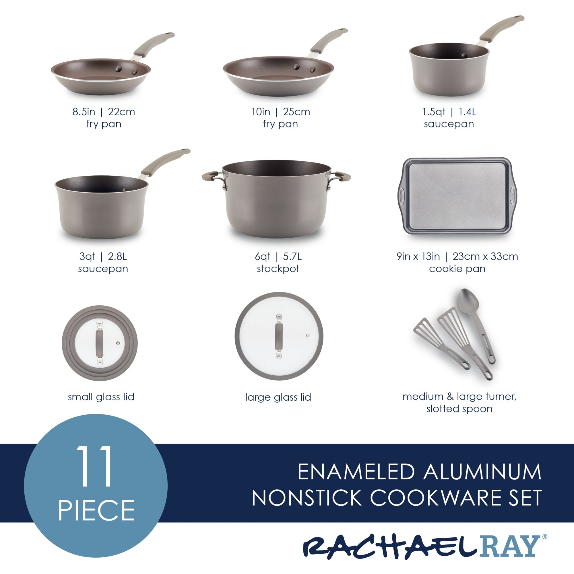 Rachael Ray Cook + Create 8.5 Aluminum Nonstick Frying Pan Agave Blue :  Target