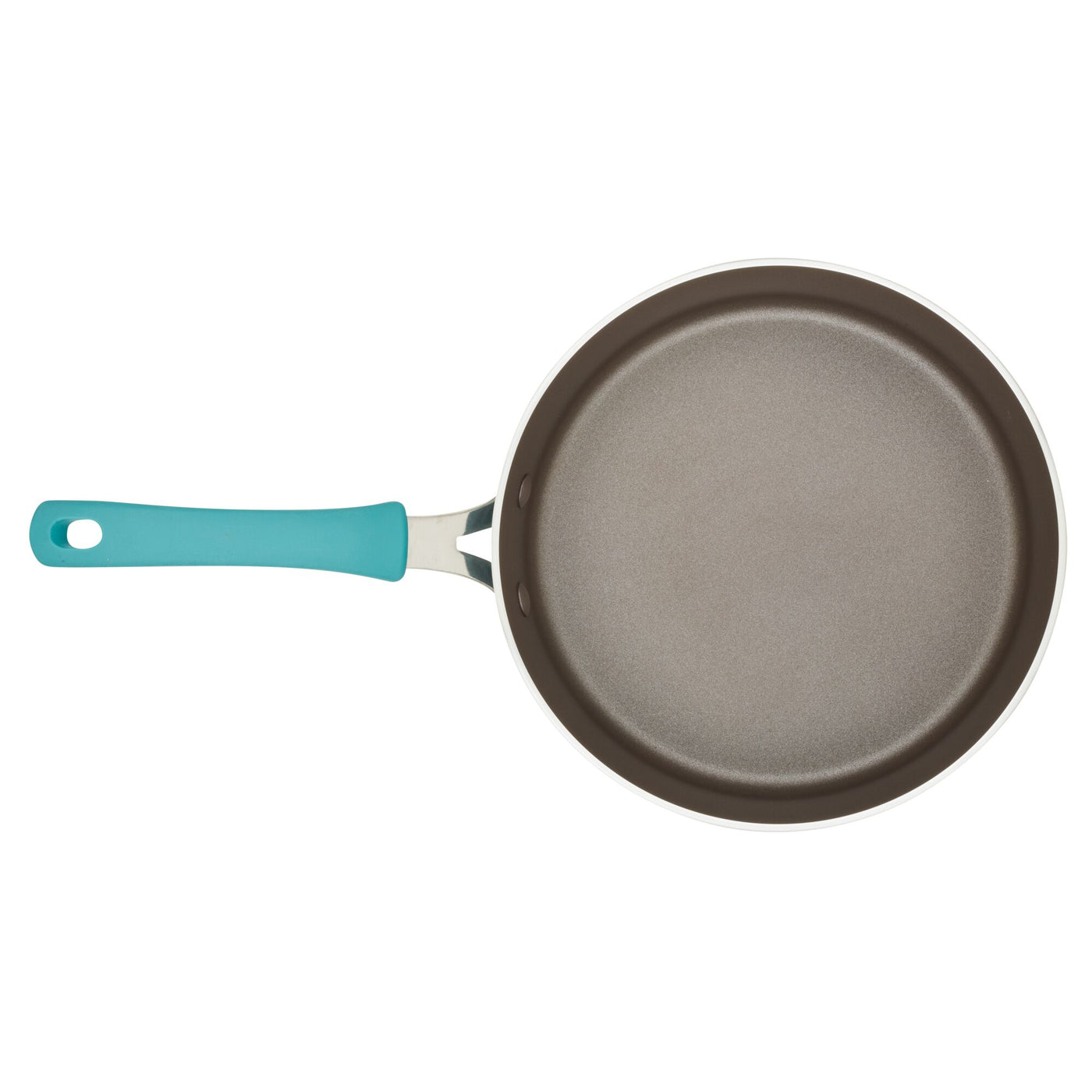 The 3-Quart Cook + Create Nonstick Sauté Pan with Lid is ideal for oven-safe cooking and features a blue handle on a white background.