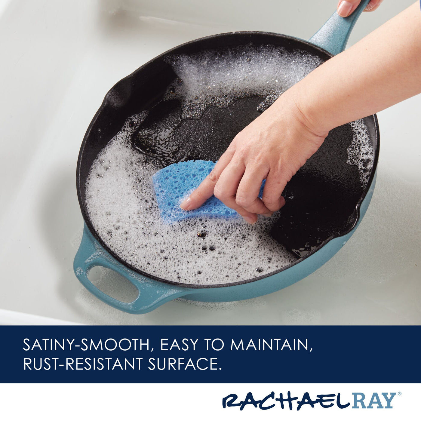 12-Inch RUST-RESISTANT™ Cast Iron Skillet | Agave Blue