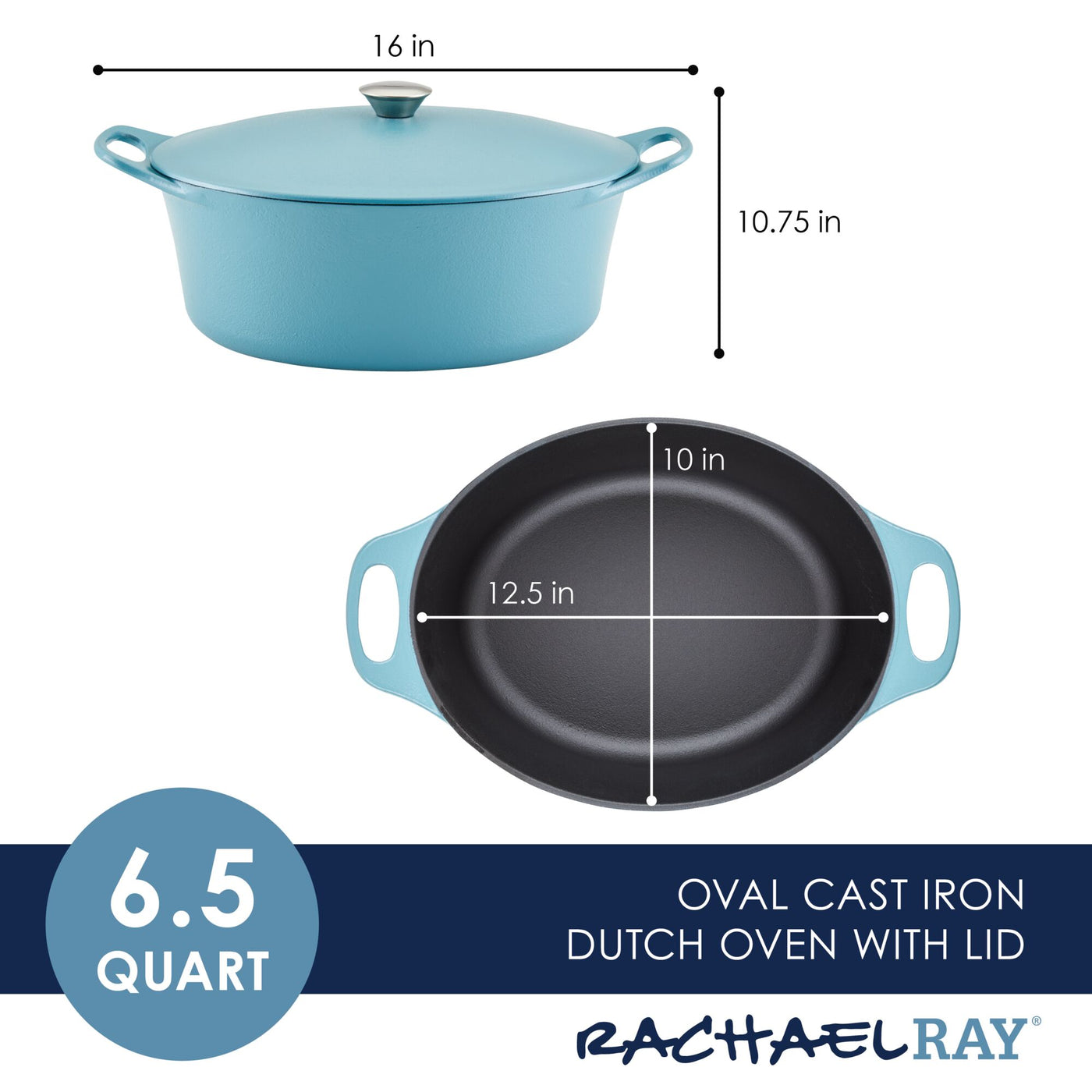 Premium RUST-RESISTANT™ Cast Iron Dutch Oven | Agave Blue