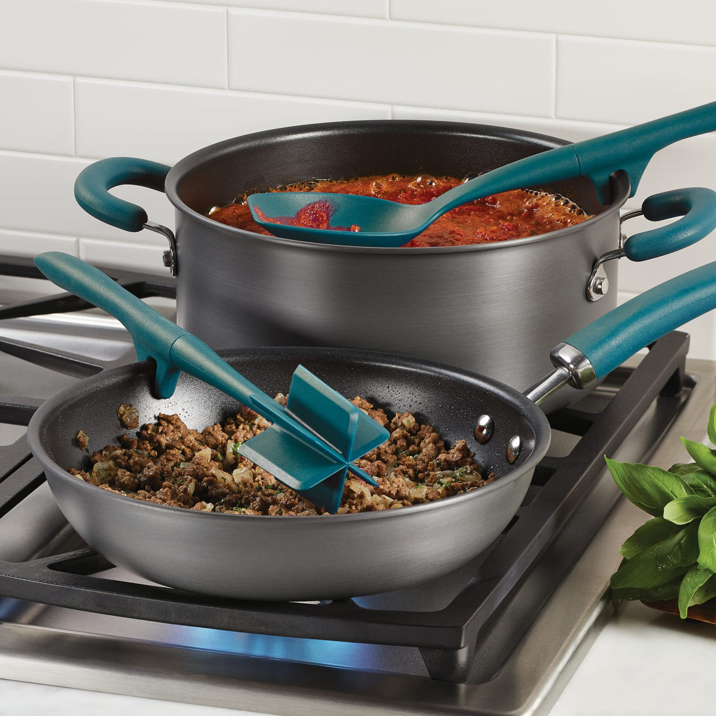 Tools and Gadgets Crush & Chop, Flexi Turner, Scraping Spoon Set | Teal