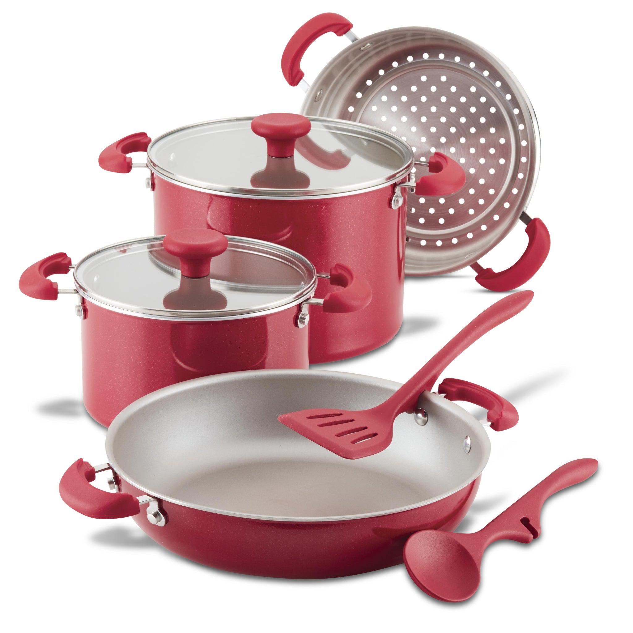 8-Piece Stacking Cookware Set | Red Shimmer