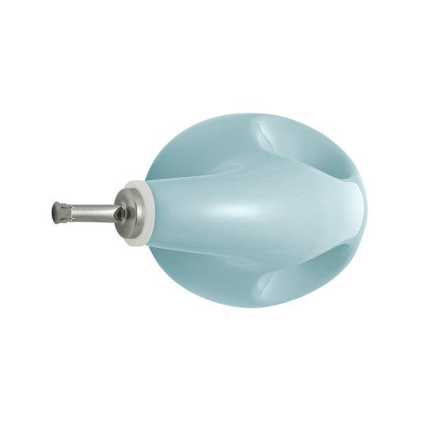 Viewed from the top, the 24-ounce EVOO bottle resembles the precision pouring of a stainless steel pour spout, with its vibrant blue design comparable to a balloon whisk with a metal handle.