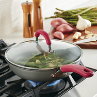 A 10.25-inch nonstick deep frying pan sits on the stove.