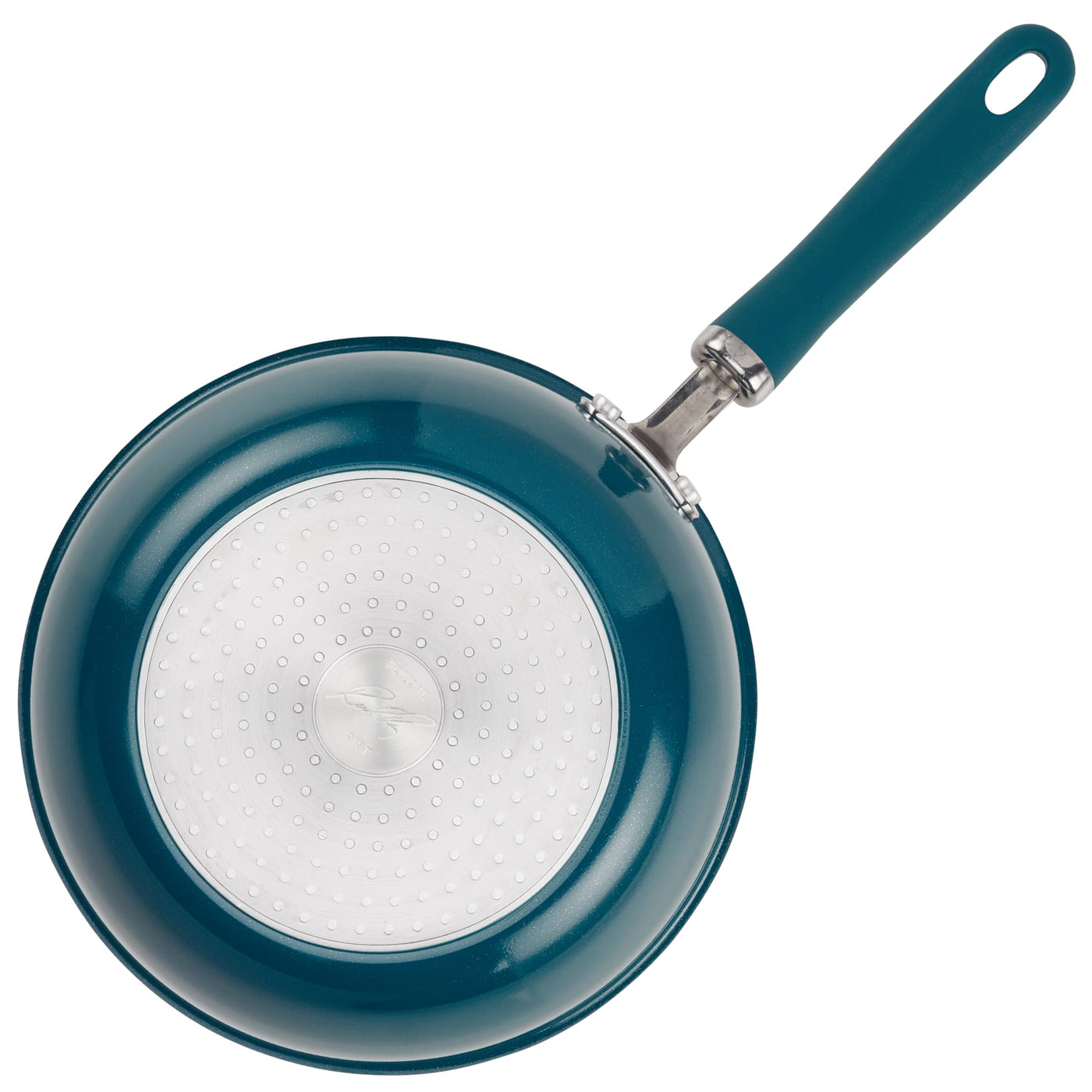 Teal 3-Quart Nonstick Induction Chef Pan with textured silver base and handle.